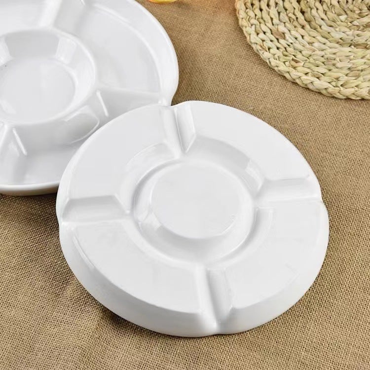 Ceramic White Five-Fruit Plate Creative Brine Platter El Home Restaurant Multi-Grid Dried Fruit Snack Plate Grid Plate - Image 4